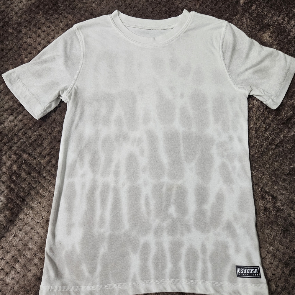 OshKosh B'gosh Gray And White Tie-Dye Short Sleeve Tee